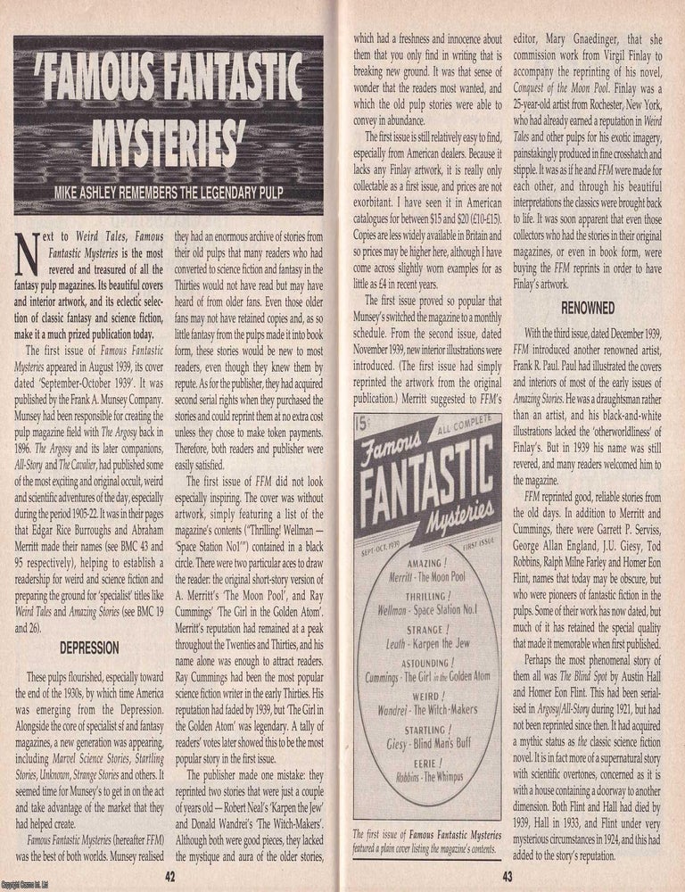 Item #500617 Famous Fantastic Mysteries : A Legendary Pulp of Rediscovered Classics. By Mike...