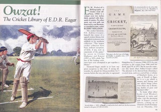 Item #500682 Owzat : The Cricket Library of Edward Desmond Russell Eagar. This is an original...