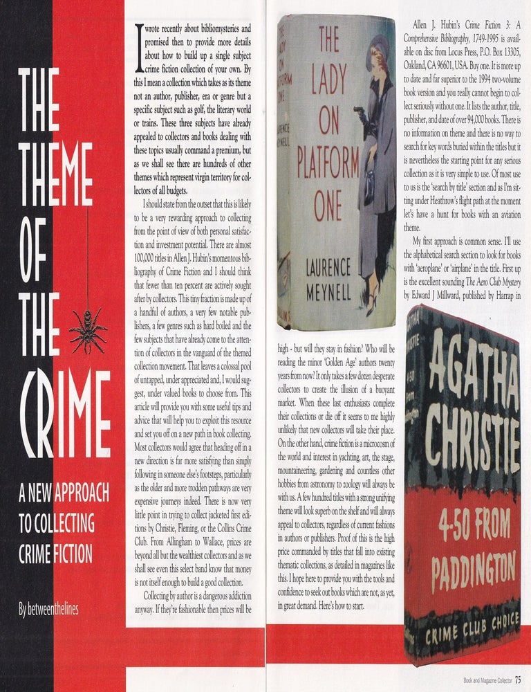 Item #500735 The Theme of the Crime : A Fresh Way to Collect Crime Fiction. By Book &...