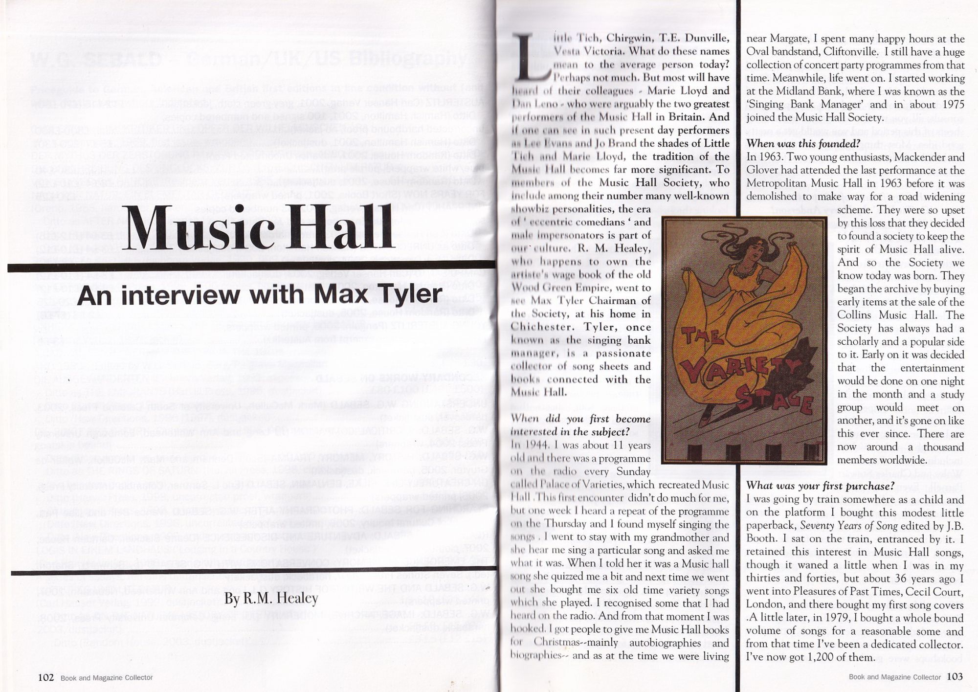 Music Hall Remembered : A Conversation with Max Tyler. By R.M. Healey ...