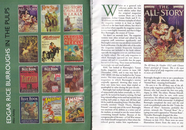 Item #500781 Edgar Rice Burroughs in the Pulps : The Early Adventures in Print. By Mike Ashley....