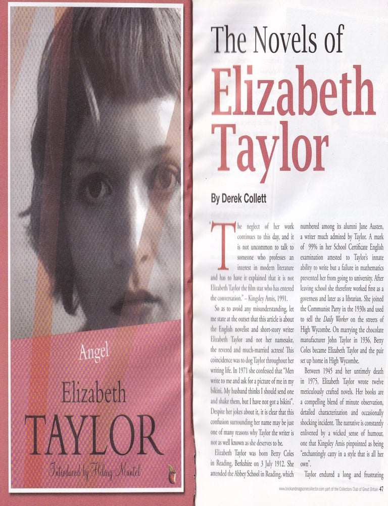Item #500792 Elizabeth Taylor Reappraised : The Subtle Artistry of a Modern Novelist. By Derek...
