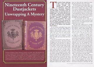 Item #500808 Nineteenth Century Dustjackets : Unwrapping a Mystery. This is an original article...