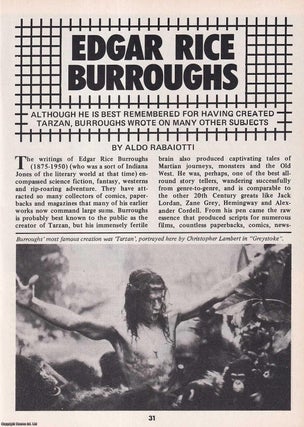 Item #501044 Edgar Rice Burroughs : Creator of Tarzan. This is an original article separated from...