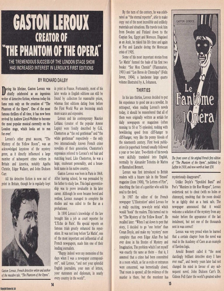 Gaston Leroux : The Imagination Behind The Phantom of the Opera. By ...