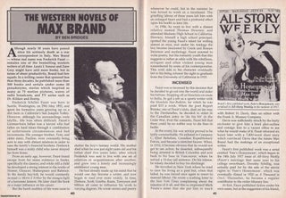 Item #501147 The Western Novels of Max Brand. This is an original article separated from an issue...