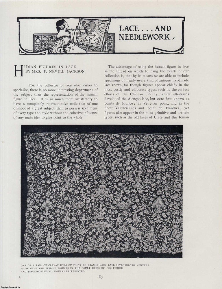 Item #501925 The Art of Human Figures in Antique Lace. An original article from The Connoisseur,...
