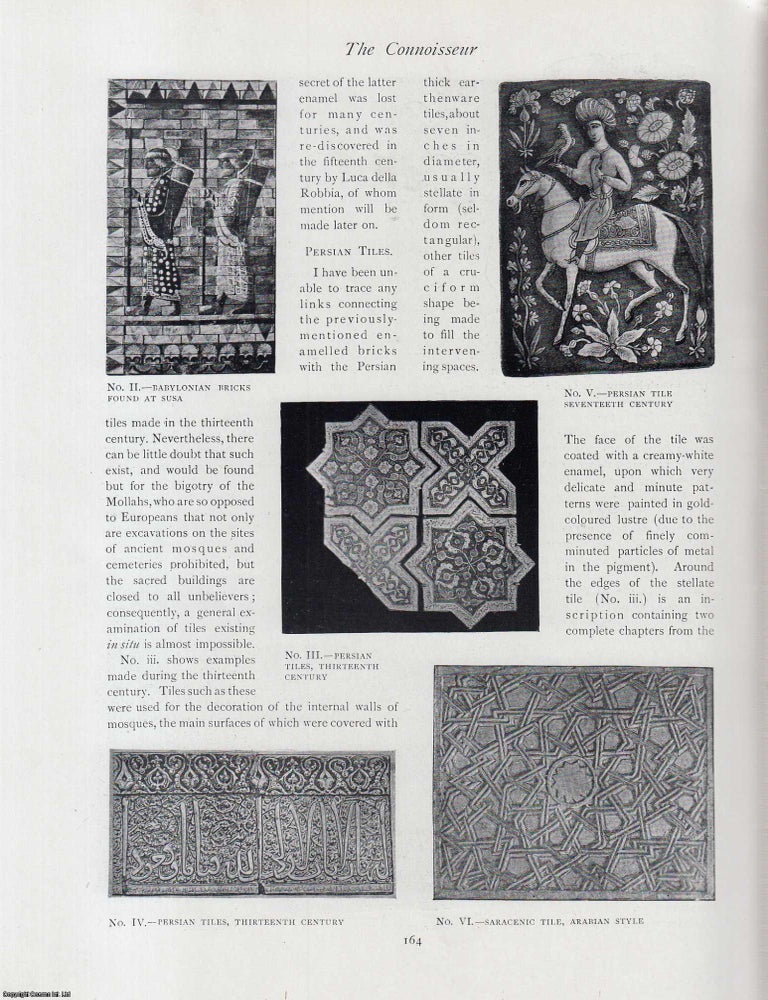 Item #502003 The Art of Decorative Tiles. An original article from The Connoisseur, 1903. F W. Phillips.