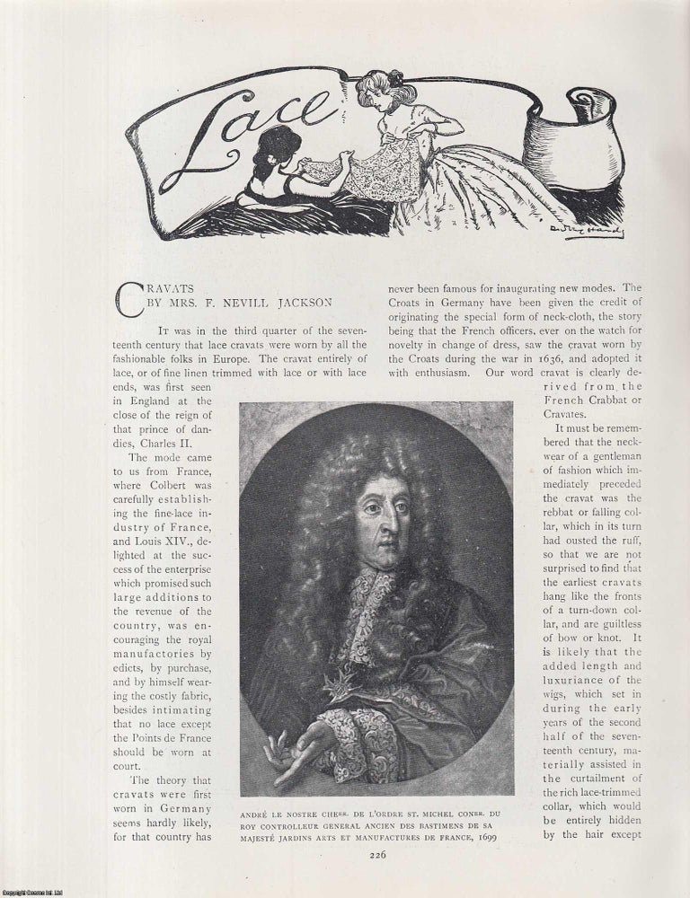 Item #502072 Lace Cravats : Historic Men’s Neckwear. An original article from The Connoisseur,...
