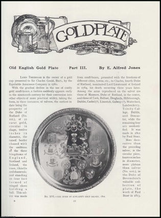 Item #502134 Old English Gold Plate (part 3). An original article from The Connoisseur, 1905. E....