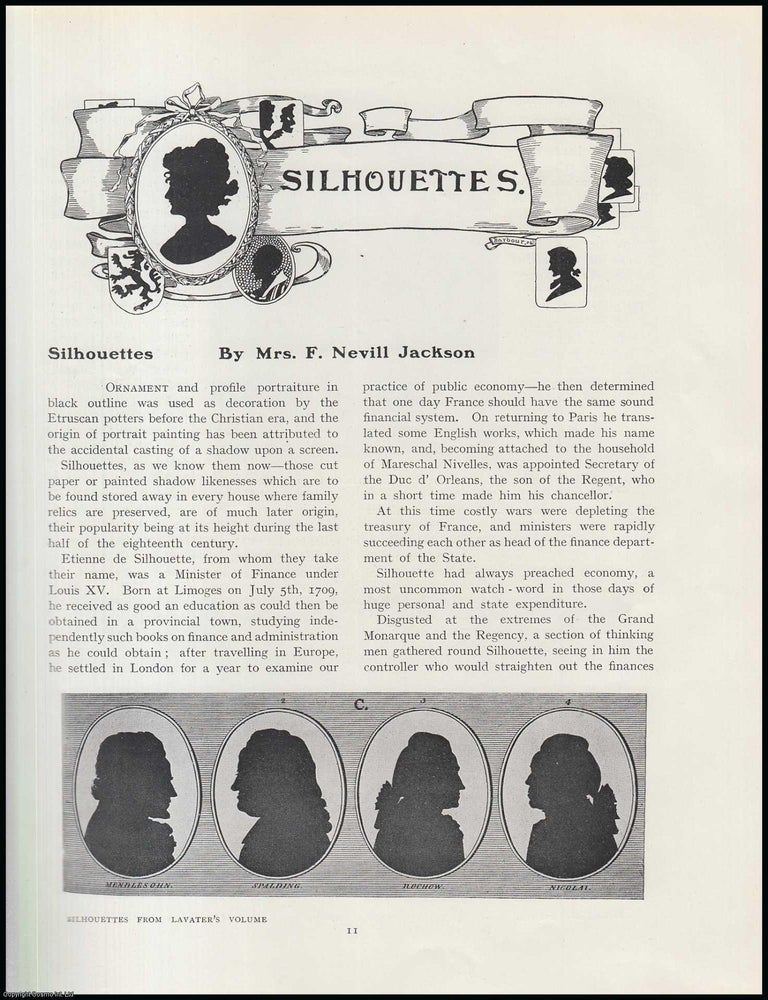 Item #502214 Silhouette : Portraiture in the Eighteenth & Nineteenth Centuries. An original...