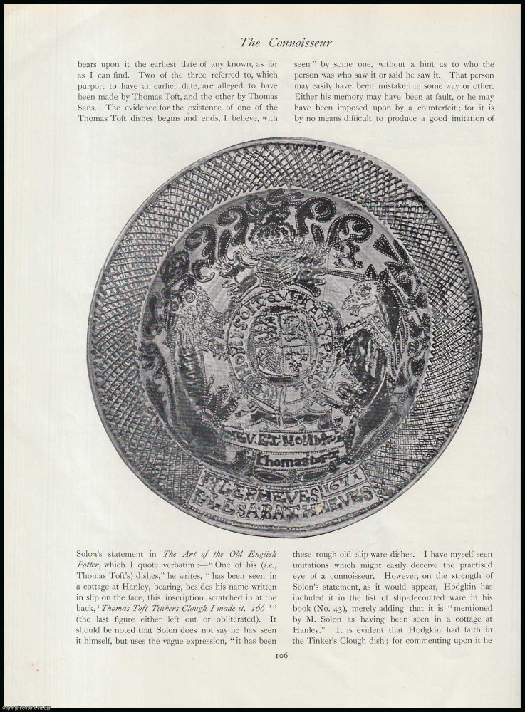 Tom Toft A Remarkable Toft Dish : A slipware creation of the 17th‑century ...