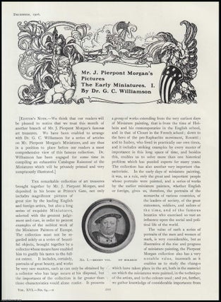 Item #502261 Mr. J. Pierpont Morgan's Pictures : The Early Miniatures. An original article from...