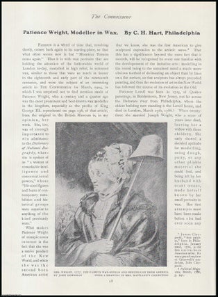 Item #502325 Patience Wright, Modeller in Wax. An original article from The Connoisseur, 1907....
