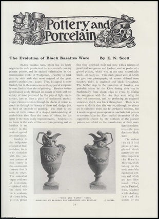 Item #502467 The Evolution of Black Basaltes Ware : Pottery & Porcelain. An original article from...