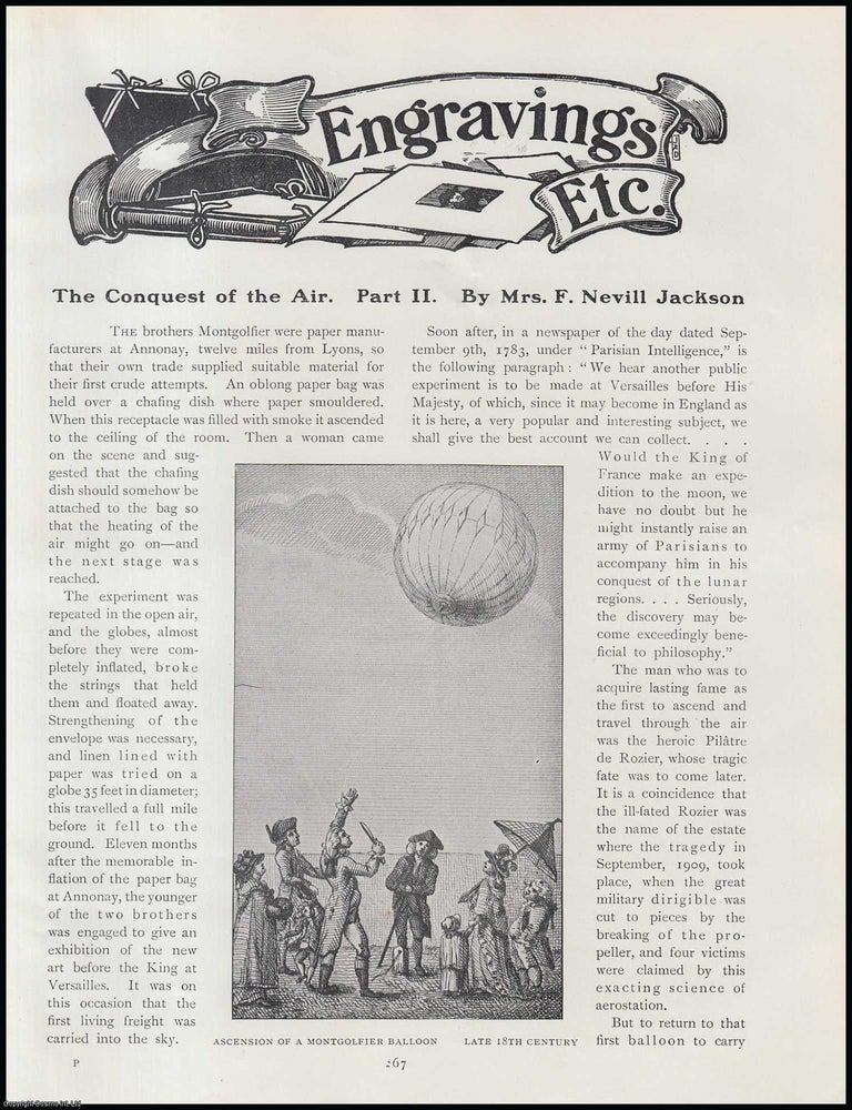 Item #502530 The Conquest of The Air : Ascension of a Montgolfier Balloon. An original article...