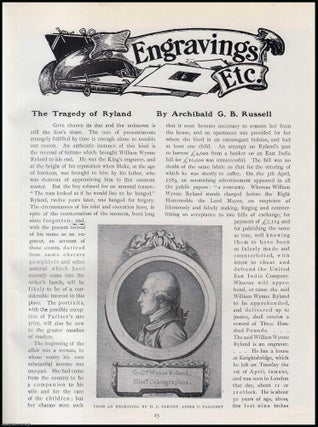 Item #502533 The Tragedy of William Wynee Ryland : King's Engraver. An original article from The...