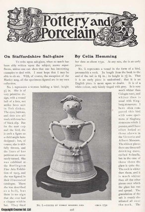 Item #502797 Staffordshire Salt Glaze. An original article from The Connoisseur, 1917. Celia Hemming