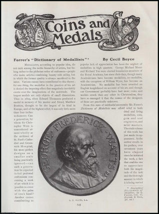Item #502824 Leonard Forrer's Dictionary of Medallists. An original article from The Connoisseur,...