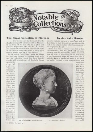 Item #502914 Mr. H. Horne's Collection in Florence. An original article from The Connoisseur,...