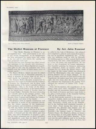 Item #503098 The Medici Museum at Florence. An original article from The Connoisseur, 1929. Art....