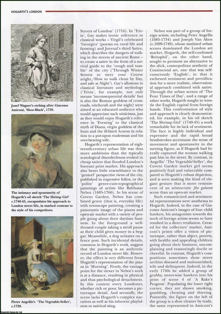 Item #504170 William Hogarth's London : Satire & the street. An original article from...