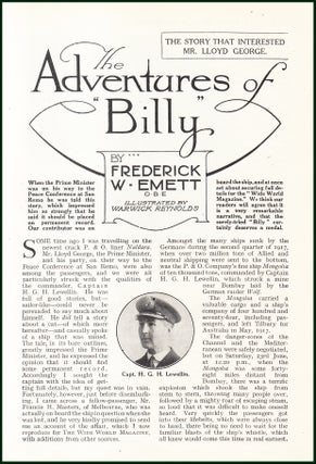Item #504662 The Adventures of Billy : when the Prime Minister was on his way to the Peace...