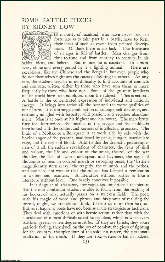 Item #504766 Some Battle-Pieces. An uncommon original article from the Anglo Saxon Review, 1899....