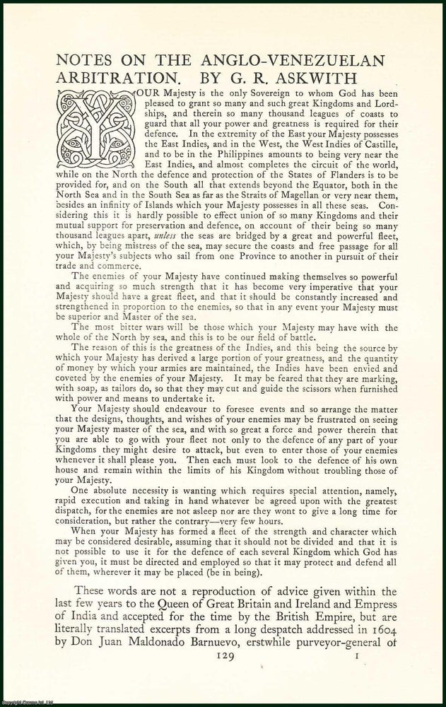 Item #504774 Notes on The Anglo-Venezuelan Arbitration. An uncommon original article from the...