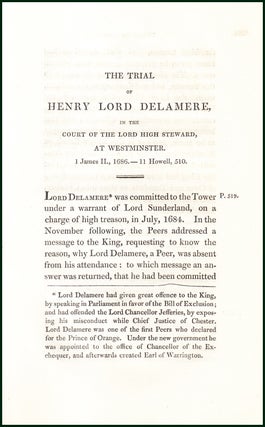 Item #504789 The Trial of Henry Lord Delamere, in The Court of The Lord High Steward, at...