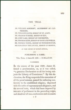 Item #504790 The Trial of Dr. William Sancroft, Archbishop of Canterbury, Dr william Lloyd,...
