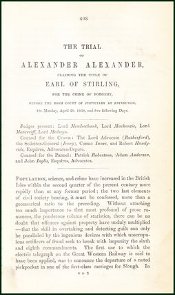 Item #504797 The Trial of Alexander Alexander, Claiming The Title of Earl of Stirling, for The...