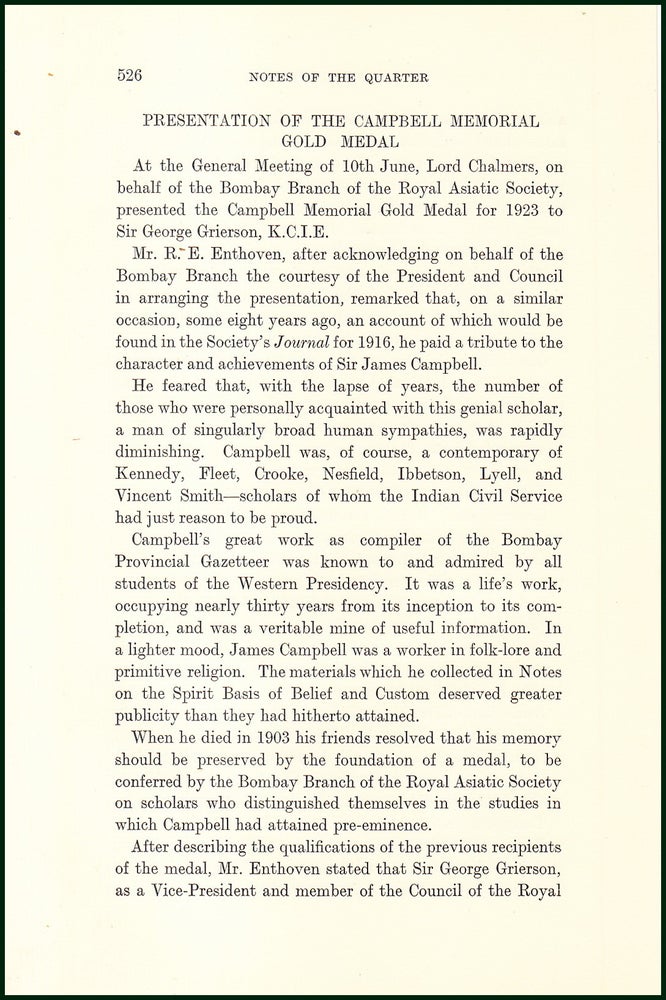 Item #504813 The Presentation of The Campbell Memorial Gold Medal, which was Presented by Lord...