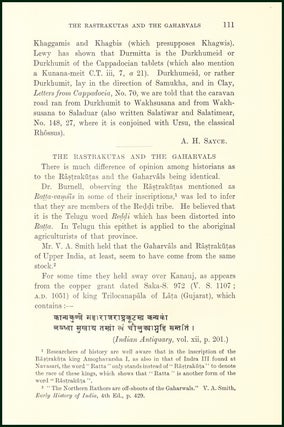 Item #504820 The Rastrakutas & The Gaharvals. An uncommon original article from the Royal Asiatic...