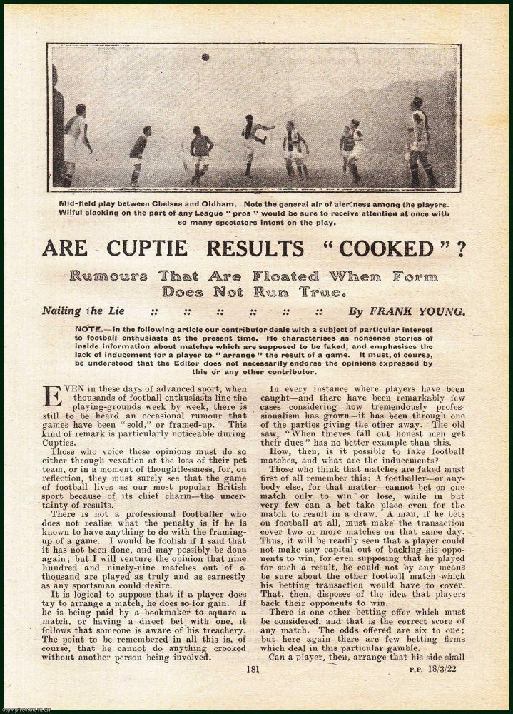 Item #504864 Football, are Cup Tie Results Cooked : Rumours that are Floated when Form does not...