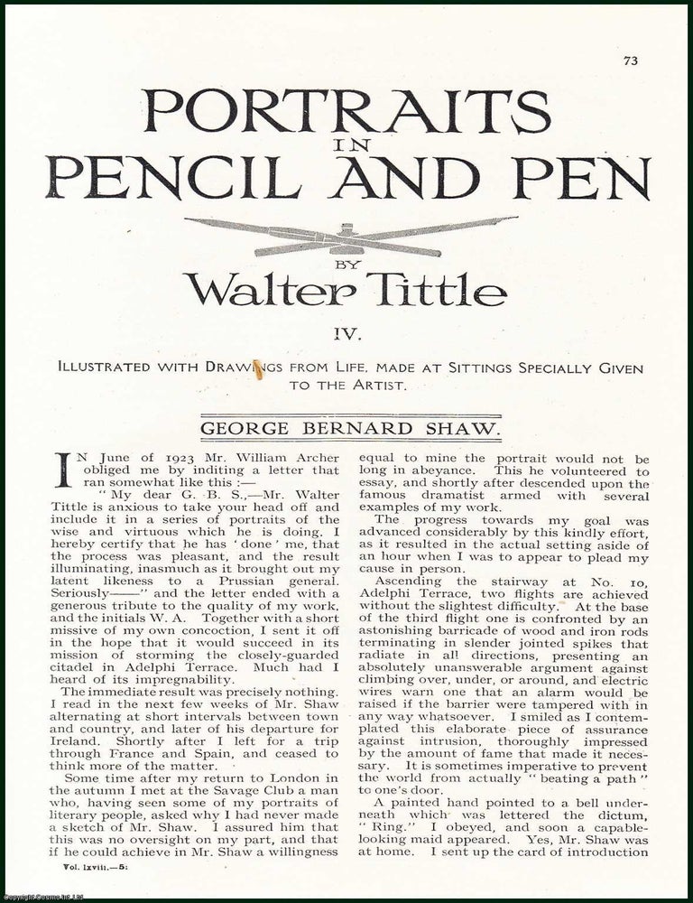 Item #504912 George Bernard Shaw, Irish Playwright ; G.K. Chesterton, Writer & Arnold...