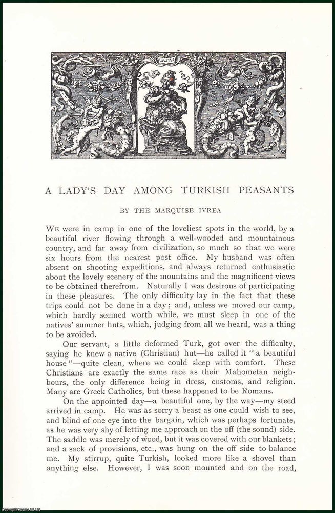Item #504962 A Lady's Day Among Turkish Peasants. 8 pages, illustrated. An article printed...
