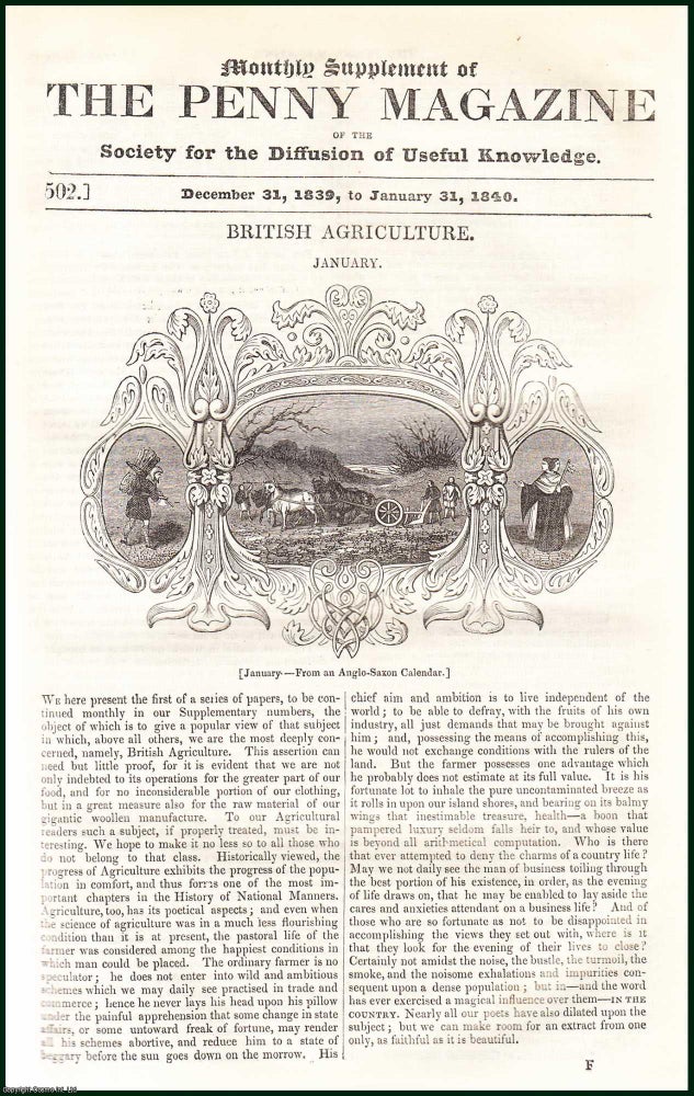 Item #504973 British Agriculture in January. Issue No. 502, 1840. A complete original weekly issue of the Penny Magazine, 1840. Penny Magazine.