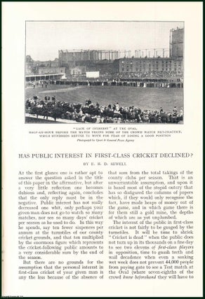 Item #504998 Has Public Interest in First-Class Cricket Declined. An uncommon original article...