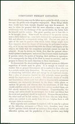 Item #505195 Compulsory Primary Education. An uncommon original article from The Fortnightly...