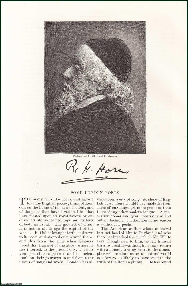 Item #505221 Matthew Arnold ; Sir Henry Taylor ; Edmund W. Gosse & others : Some London Poets. An uncommon original article from the Harper's Monthly Magazine, 1882. E C. Stedman.