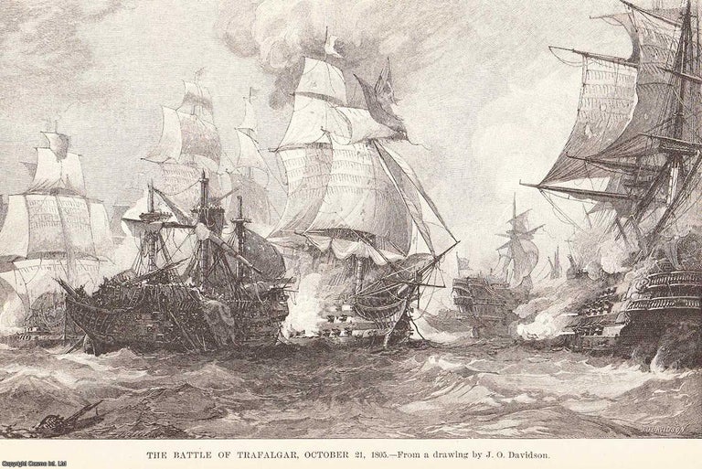 Item #505261 The British Navy : The Battle of Trafalgar ; The Glatton ; The Victory ; The Sultan & others. An uncommon original article from the Harper's Monthly Magazine, 1886. Edward Reed.