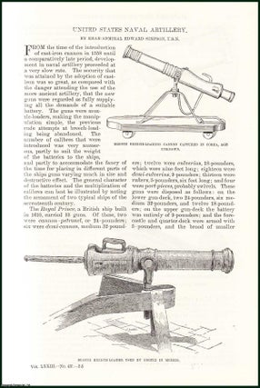 Item #505295 United States Naval Artillery. An uncommon original article from the Harper's...