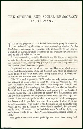 Item #505390 The Church & Social Democracy in Germany. An uncommon original article from the...