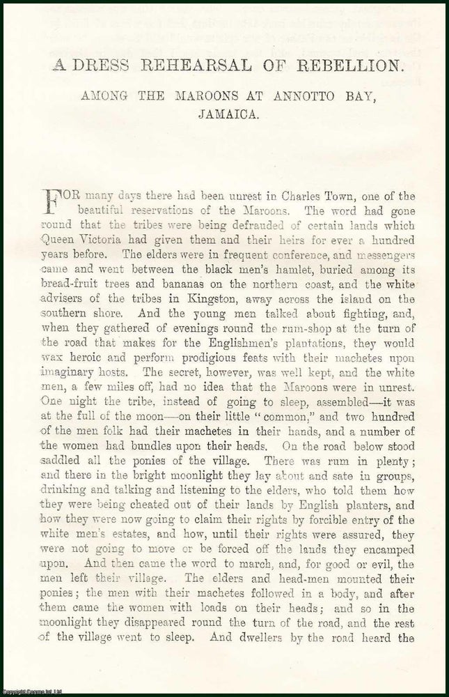 Item #505400 A Dress Rehearsal of Rebellion : Among The Maroons at Annotto Bay, Jamaica. 5 pages....