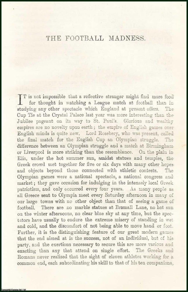 Item #505401 The Football Madness : The Cup Tie at The Crystal Palace. An uncommon original...