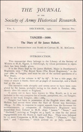 Item #505683 Tangier, 1680: The Diary of Sir James Halkett. An original article from the Journal...