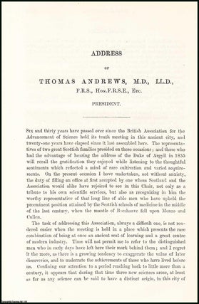 Item #505773 Thomas Andrews, Presidential Address, 1876 to the British Association, Meeting at...
