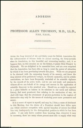 Item #505774 Professor Allen Thomson, Presidential Address, 1877 to the British Association,...