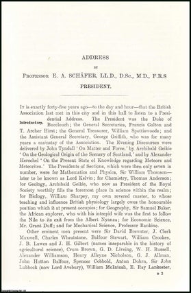 Item #505803 Professor E.A. Schafer, Presidential Address, 1912 to the British Association,...